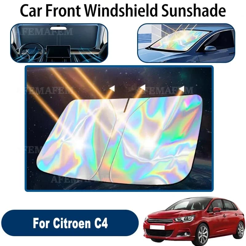 Windshield Sun Shade For Citroen C4 Foldable UV Reflective Front Window Cover