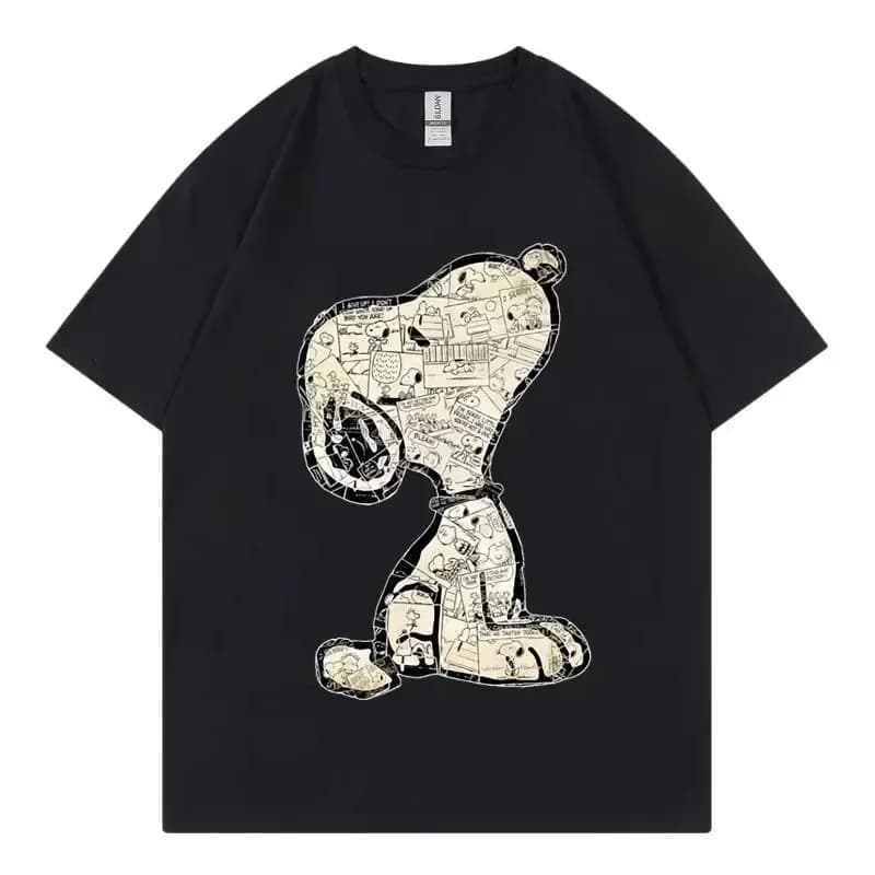 Snoopy Cartoon Anime T-shirt da donna estiva manica corta bianca 100% cotone da uomo T-shirt top 2025 nuova moda coppia abbigliamento