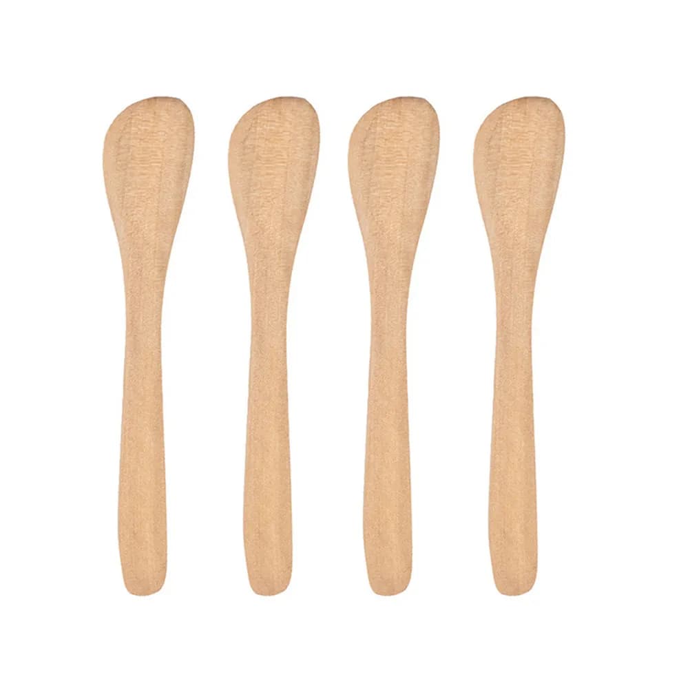 Set of 4 Knives for Lotus Wood, Japanese Style, Natural Knife for Burro and Jam, Kitchen Accessories, 15.5x2,7cm
