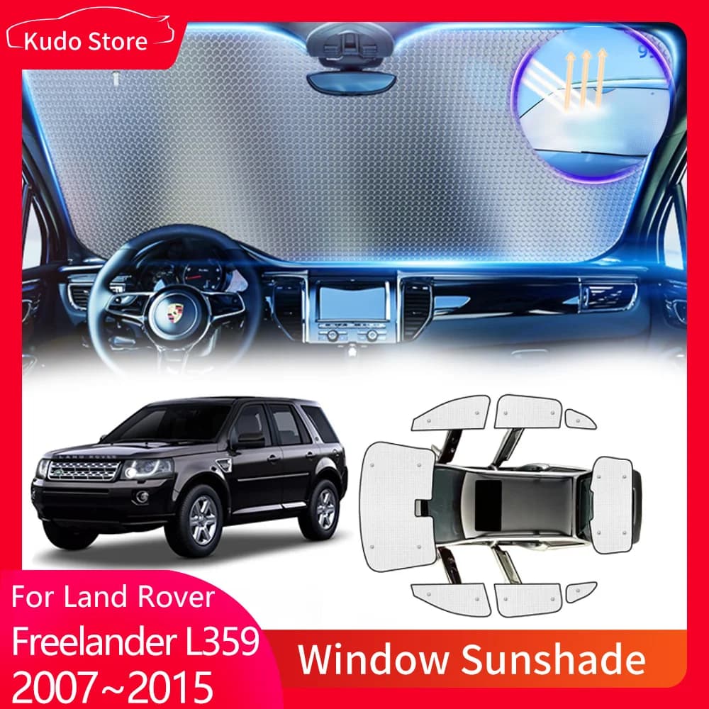 Parasole a copertura totale per Land Rover Freelander 2 LR2 L359 2007 ~ 2015 2008 2009 2010 2011 2012 2013 2014 visiera parabrezza anteriore tappetino accessori per tende per finestrini posteriori
