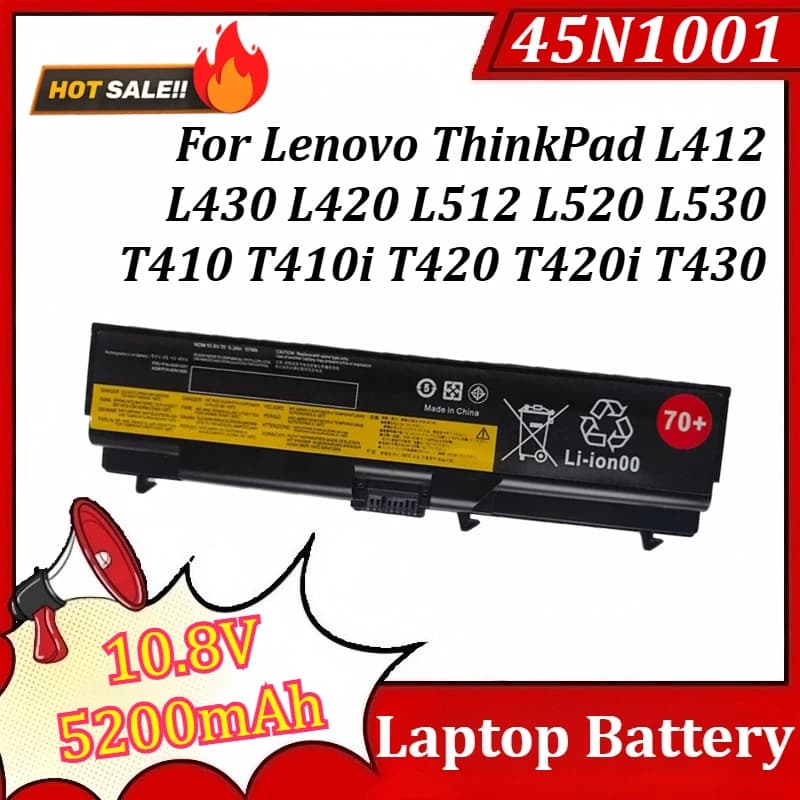 Batteria per Laptop 45N1001 10.8V 5200mAh per Lenovo ThinkPad L412 L430 L420 L512 L520 L530 T410 T410i T420 T420i T430 T430 T520