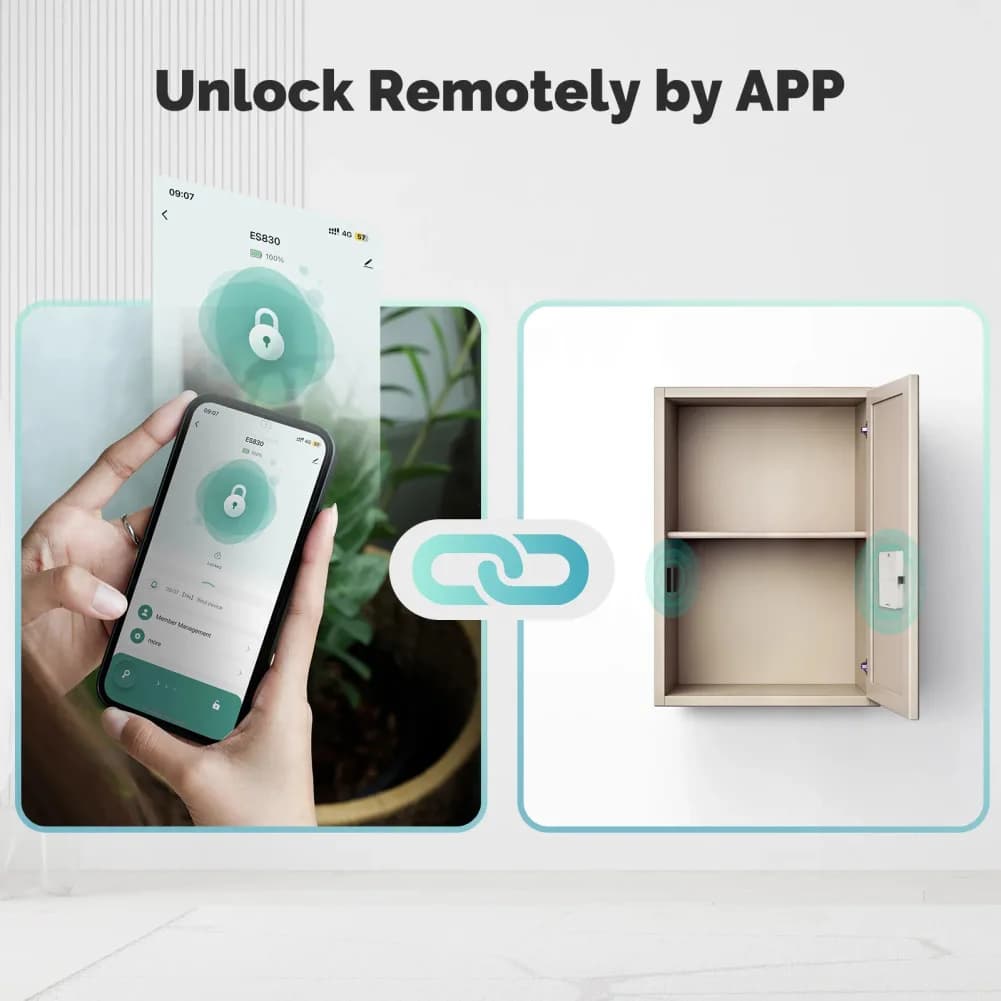 Serratura Intelligente per Cassetti Compatibile con Tuya, con Scheda IC e Accesso Senza Chiave NFC per Armadietti in Legno, Materiale ABS Bianco