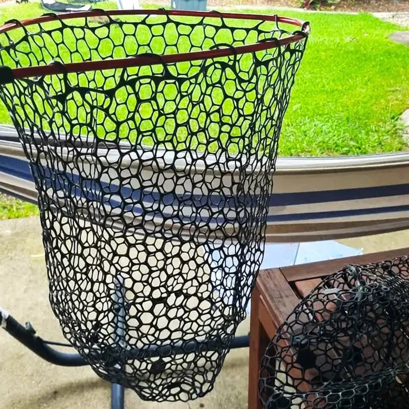 Rete da pesca pieghevole portatile 32/40/50CM Maglia di gomma resistente all'usura Rete da immersione esterna multifunzionale Trappola per pesci Atterraggio