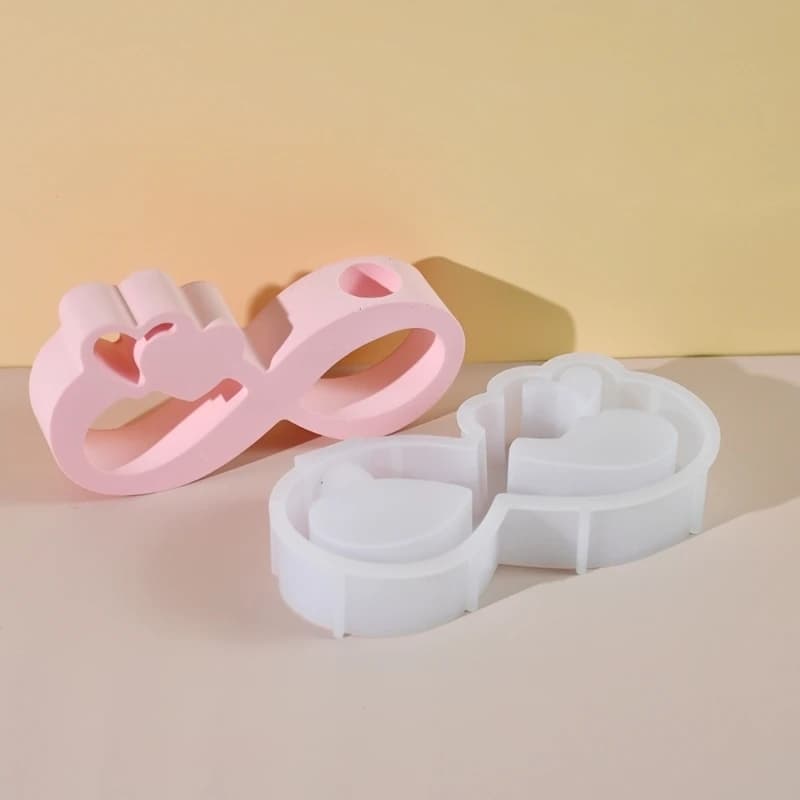 652F Heart Shaped Resin Silicone Molds for Epoxy Resin, Vase Hydroponic Plant Tube Stand, Flower Holders Home Decoration