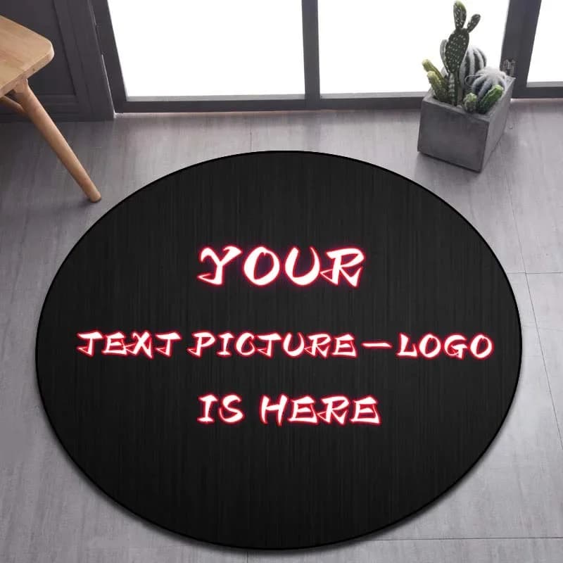 Tappeto rotondo personalizzato con logo, tappeti e tappetini personalizzati Immagini per decorazioni domestiche, tappeto con stampa personalizzata per camera da letto