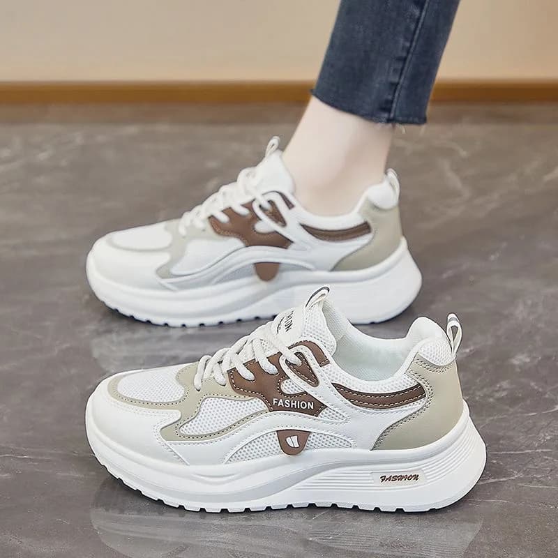Women's Breathable Sports Shoes, New Dad Shoes Spring 2026, Lightweight and with Soft Sole, White Running Shoes