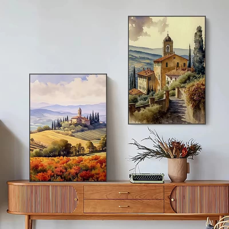 Tuscany Vineyard Italy Jigsaw Puzzle 1000Pieces Paper Puzzle Coast Scene Relaxing Game Home Decor Gift