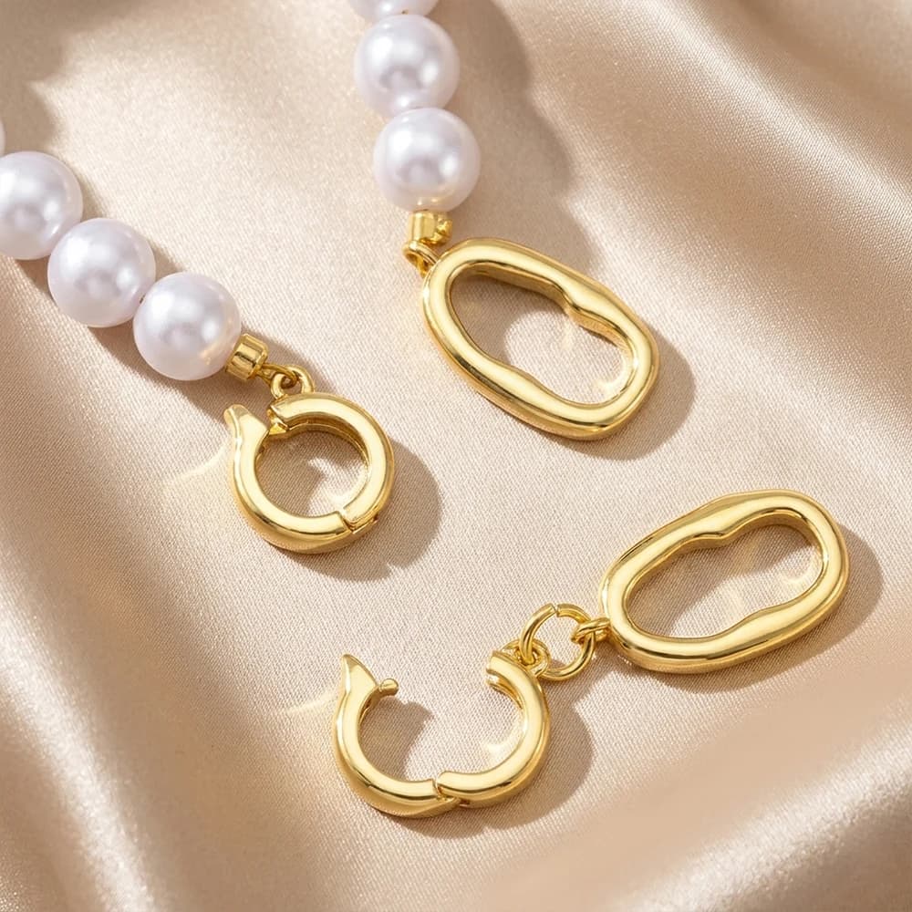 1/3 Pezzi Connettori a Chiusura Ovale Irregolare Placcati in Oro 18K per Creazione di Gioielli Fai-da-Te, Accessori per Collane e Bracciali