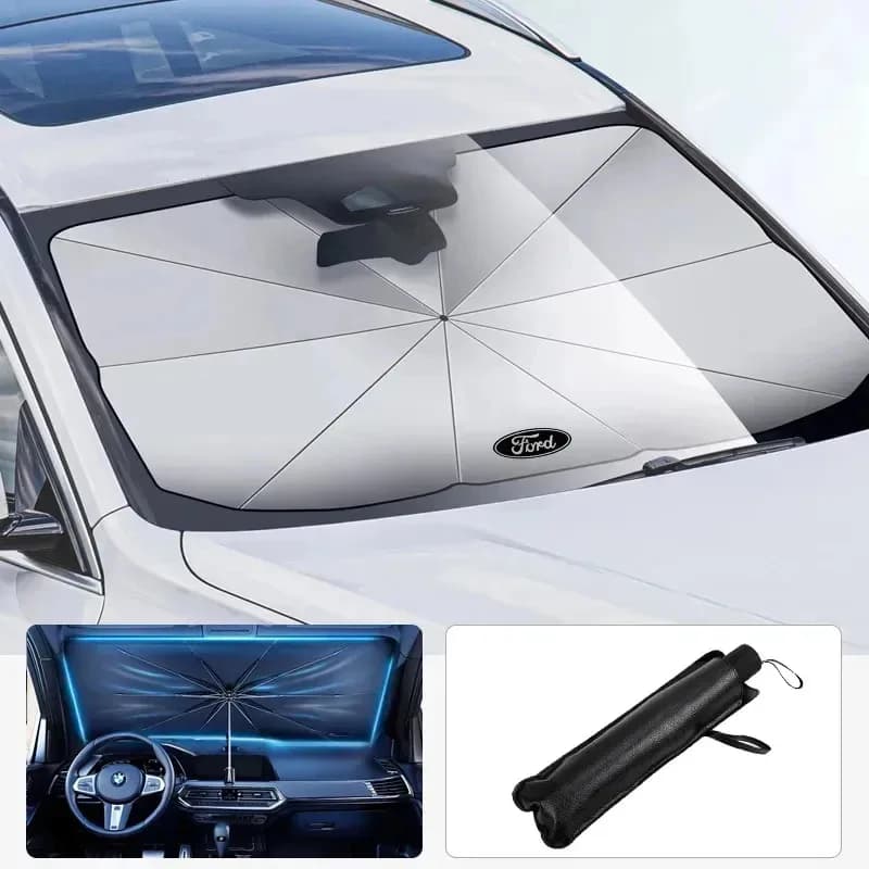 Auto Pieghevole Parabrezza Blocco di Calore Parasole Ombrello Per Ford Focus Mondeo Explorer Raptor Fusion Kuga Edge Ranger Puma Fiesta