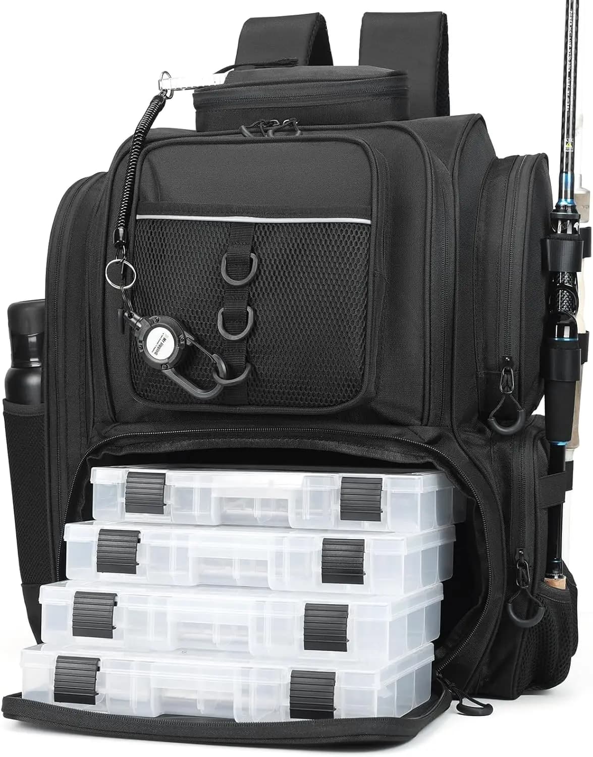 Large Fishing Backpack with Tool Boxes, Heavy Duty Fishing Bag Made with Robust Materials