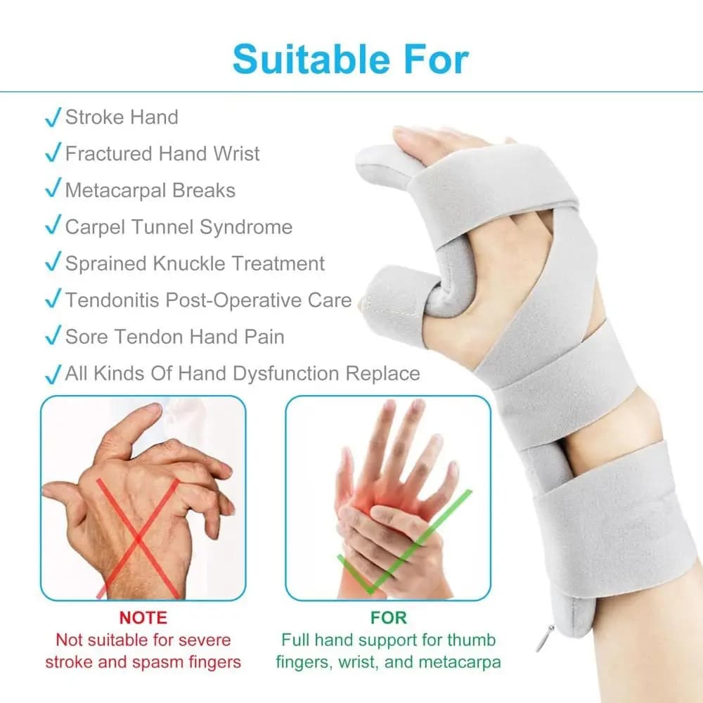 Supporto per Mano Traspirante con Regolazione Multi-Livello, Comoda Fascia di Sostegno per Mano, Leggera e Confortevole, Supporto per Pollice e Polso