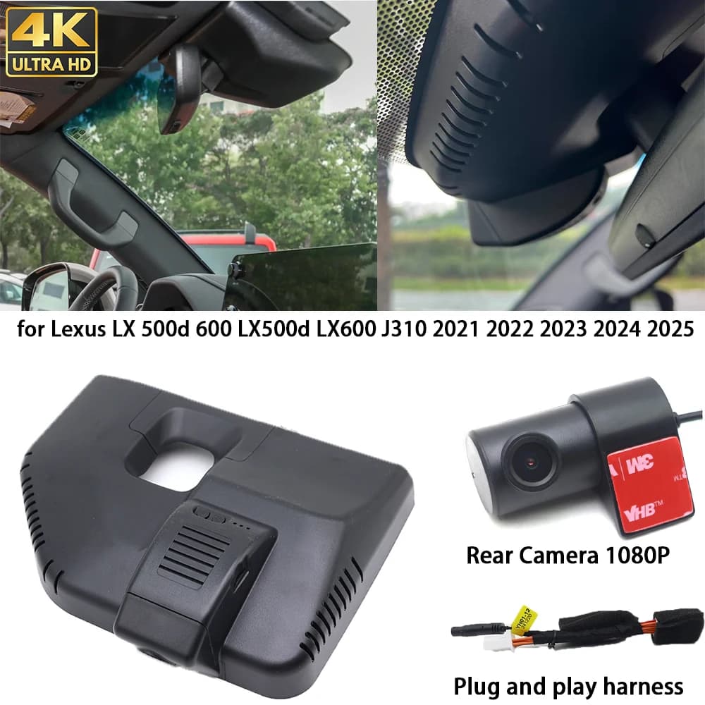 For Lexus LX 500d 600 LX500d LX600 J310 2022 2023 2024 2025 4K Dash Cam Front Camera DVR Plug and Play Parking Recorder HighCity