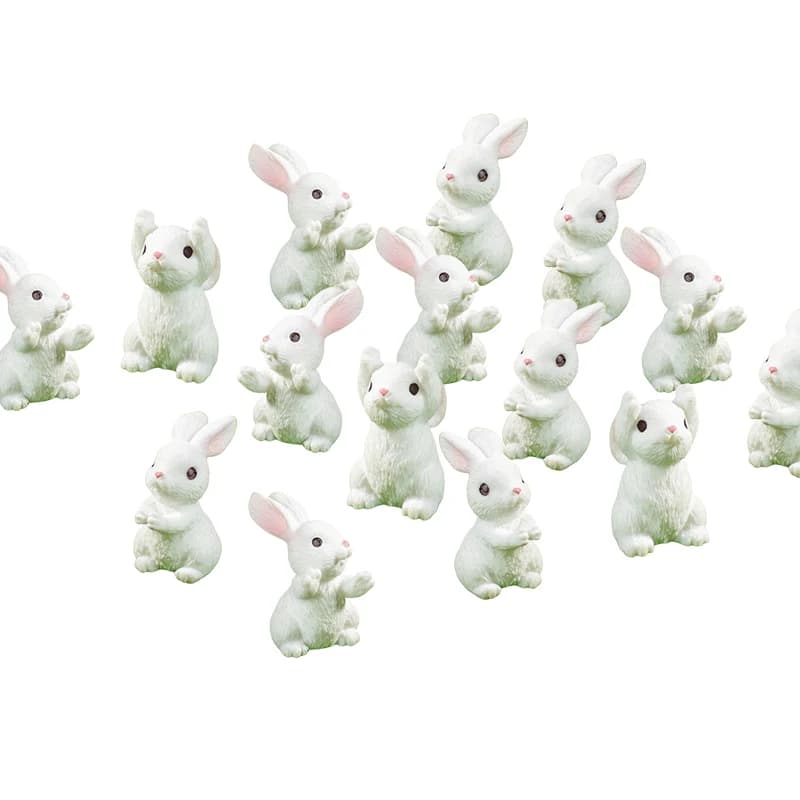 5/10 pcs mini miniature of resin bunnies, cute bunnies figurine for pot plants micro landscape DIY decoration for Easter day