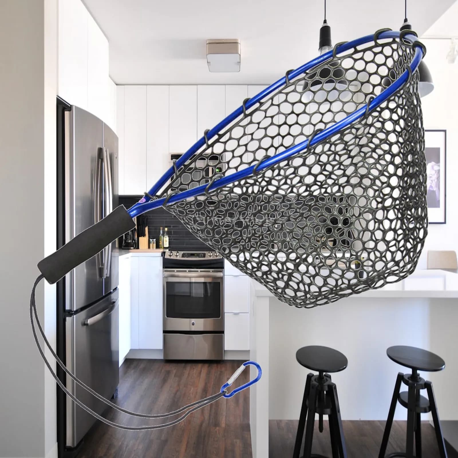 Folding Telescopic Fishing Landing Net Extensible Collapsible Dipping Net Portable Mesh for Outdoor Carp Trout Pond