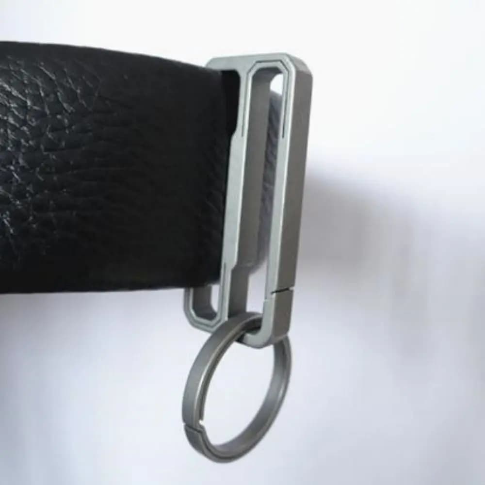 Lightweight Titanium Alloy Key Ring Multifunction Grey Outdoor Belt Clip Keychain Quick Draw Waist Hanger