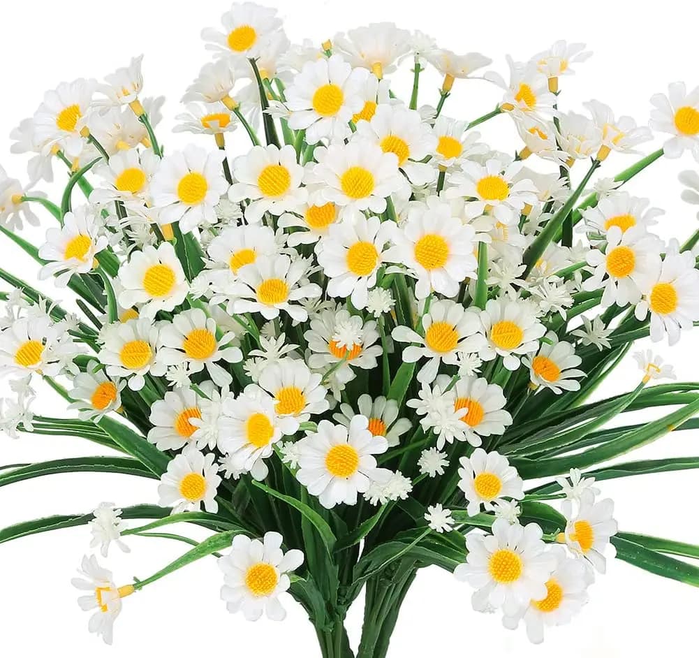 Artificial Margherites External Flowers UV Resistant Plants of Fake foliage Shrubs per window box Hanging Outdoor furniture for farm interior