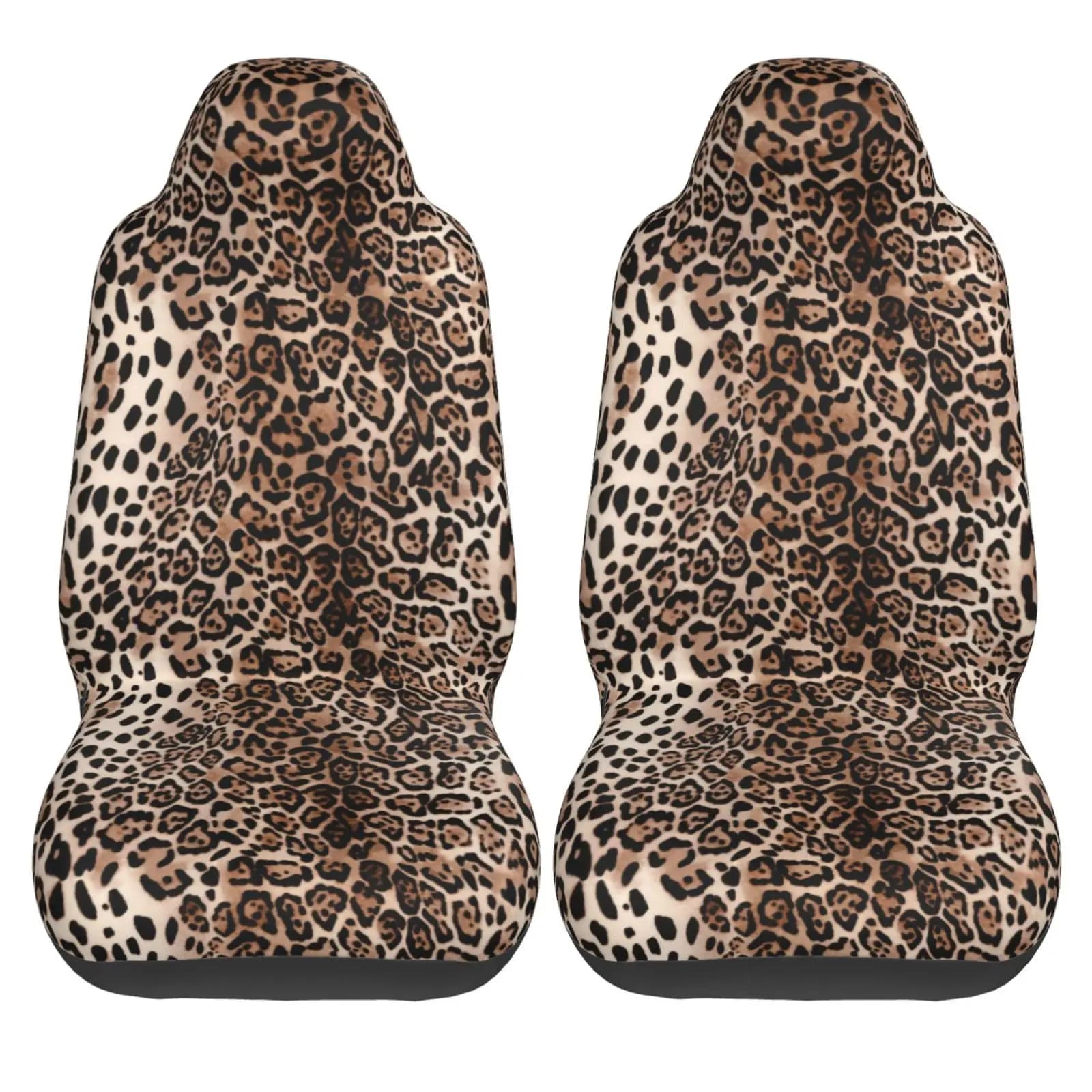 Car Seat Covers with Leopardata Brown Abstract Wild Animal for Women Man Universal Protection for Front Seats for Car Suitable for SUVs for Car