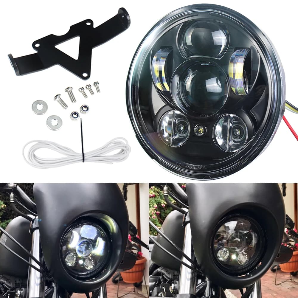 Faro a LED da 5.75 pollici per Yamaha Bolt Raider Stryker SCR950 Warrior Hi/Low Beam luce di parcheggio