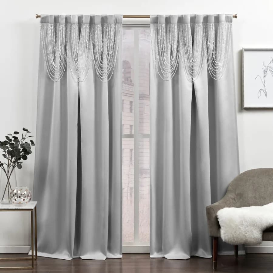 Bliss Room Darkening Room Blackout HIdden Tab Top Curtain Panels 54"x84" Silver Set of 2