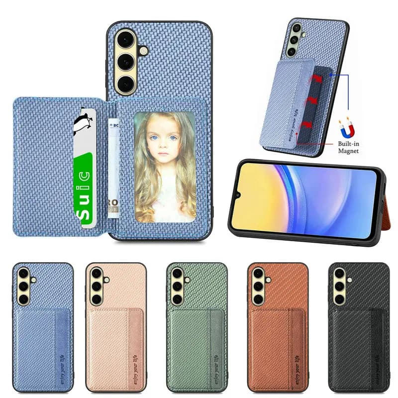Custodia di Lusso in Pelle RFID per Samsung A57 A37 A17 5G, Cover Posteriore a Portafoglio per Samsung Galaxy A57 A37 A07