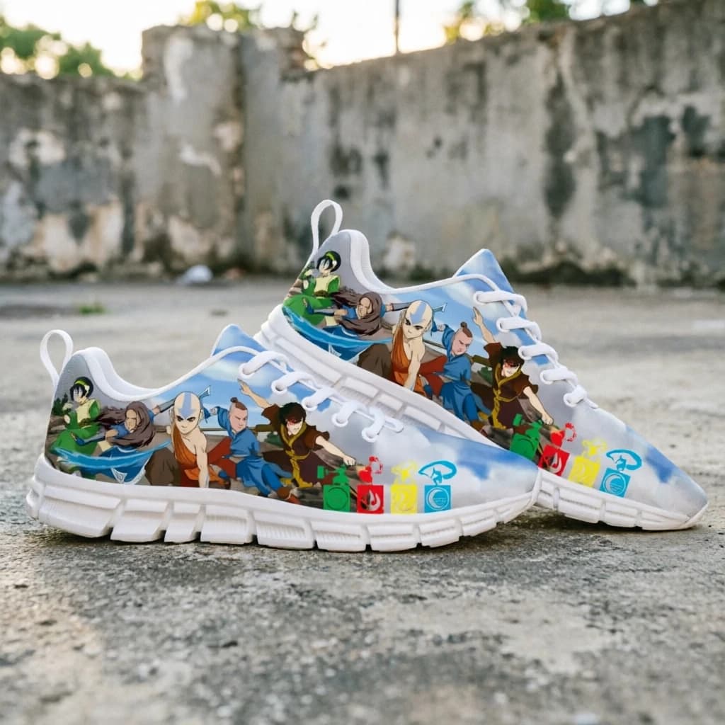 Scarpe da ginnastica con motivo Avatar The Last Airbender Anime, scarpe casual unisex, uomo donna, leggere, antiscivolo, per passeggiate all'aperto, alla moda
