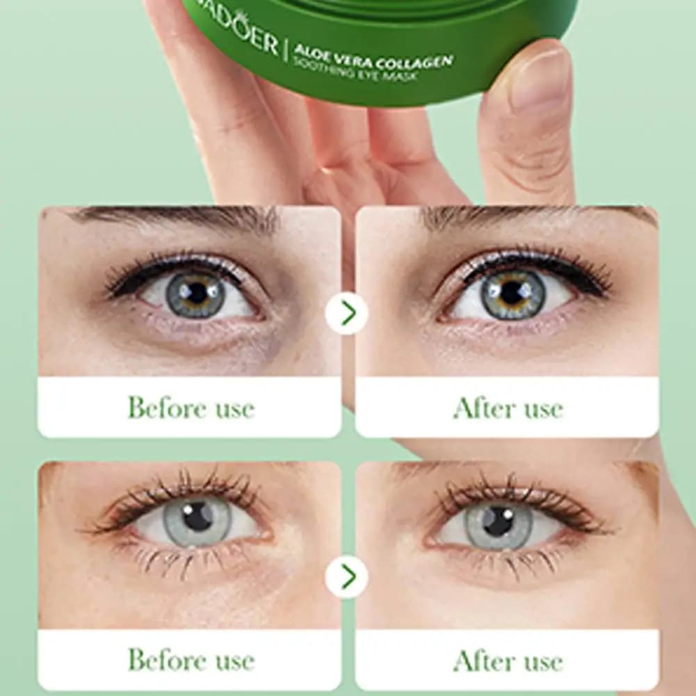 SADOER 30 pairs/box Aloe Vera Collagen Eye mask Nti Look for dark circles Eyebags Hydrating Bags Eye Patch Skin Care Eyewear