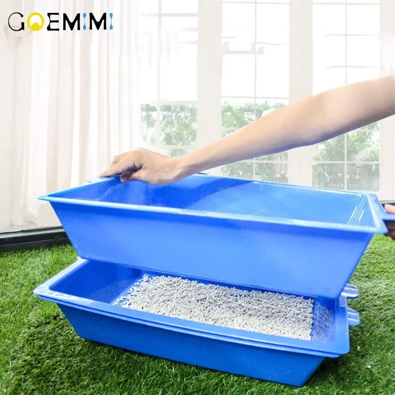 Cat Toilet Bedpan Plastic Litter Box with Tray 3 Box Rabbit Pee Toilet for Cat Litter Box Pee Pad Tray Pet Trainer