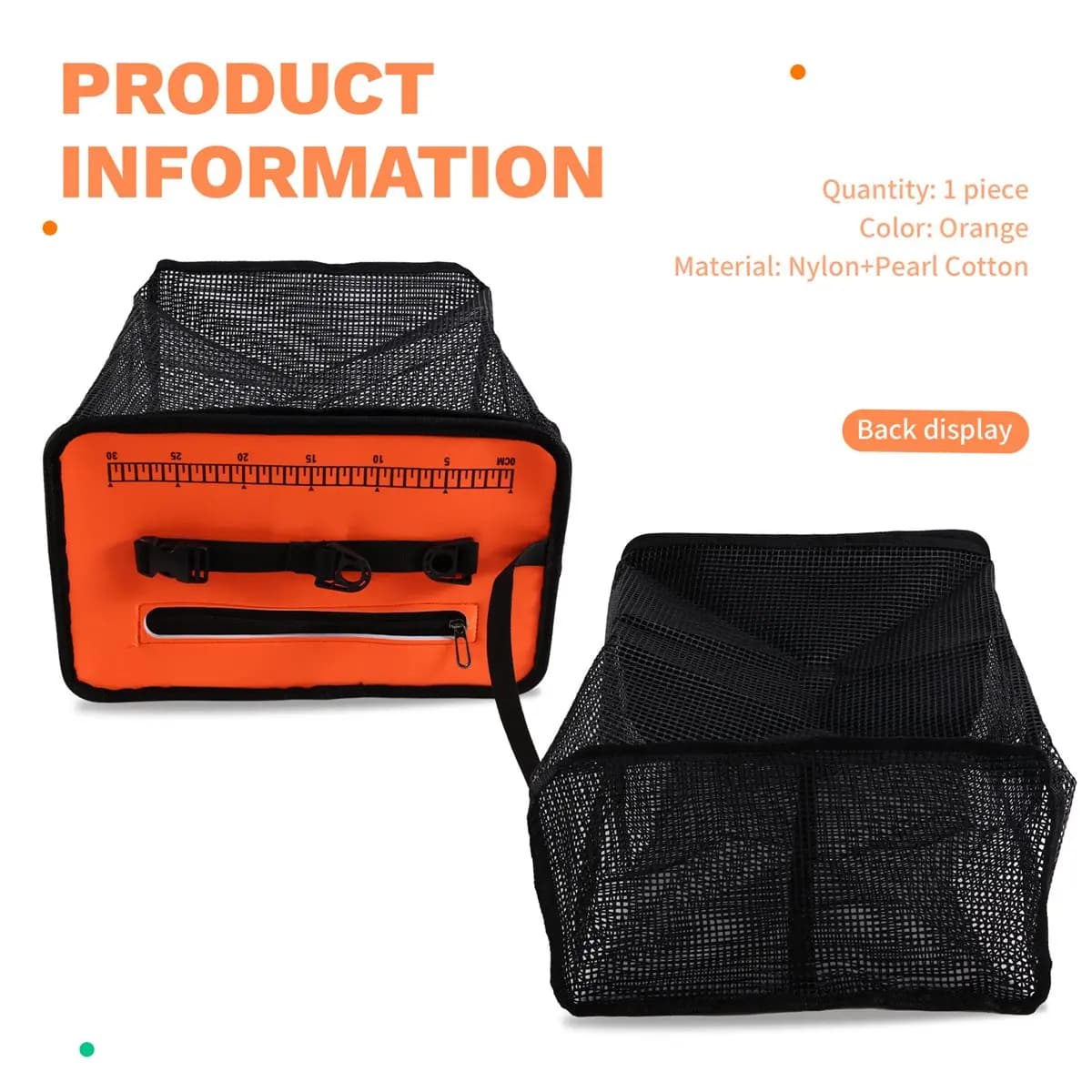 T22C Floating Fishing Basket, Foldable Fishing Net Cage Hanging Mesh Fish Protector Fishing Gear