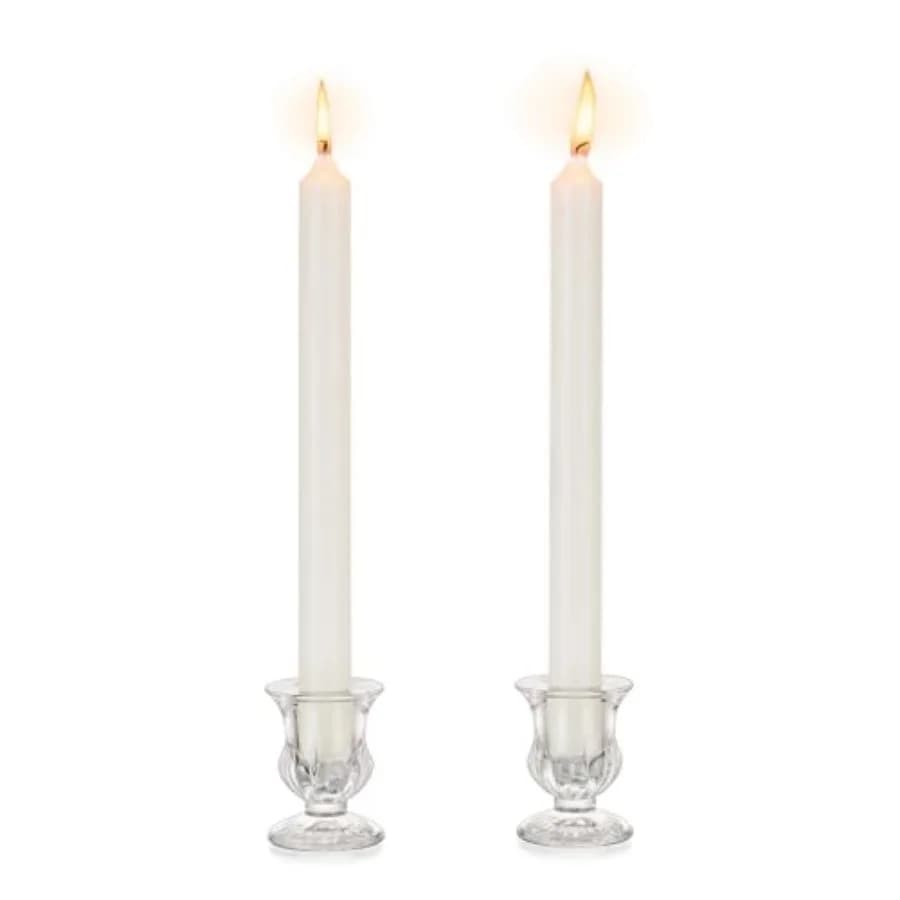 Glass Taper Candle Holders: Crystal Clear Candlestick Holders Modern Small Candle Stick Holder for Wedding Table Centerpiece Pa