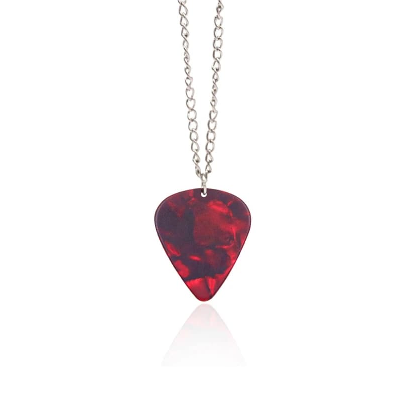 Collana con plettro per chitarra collana con ciondolo a forma di cuore con rubino collana con ciondolo a forma di plettro per chitarra