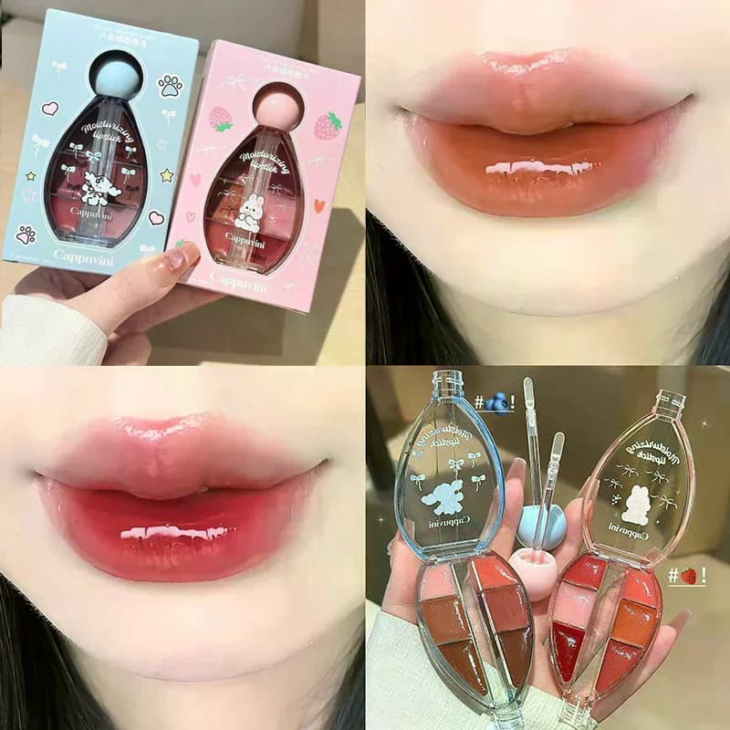 Cappuvini Sei colori Acqua Luce Lucidalabbra Idratante Facile da colorare Smalto labbra Trucco Rossetto Effetto trucco duraturo