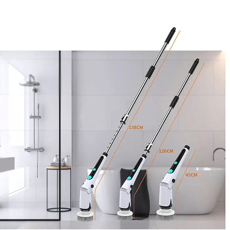 Spazzola elettrica rotante multifunzione per bagno, senza fili, per la pulizia potente e la rimozione di macchie ostinate
