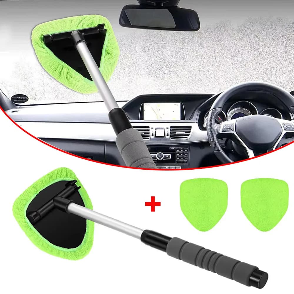 Set of Telescopic Brushes for Cleaning Auto Window with Microfiber, Detergent for Veters and Eliminator of Fog