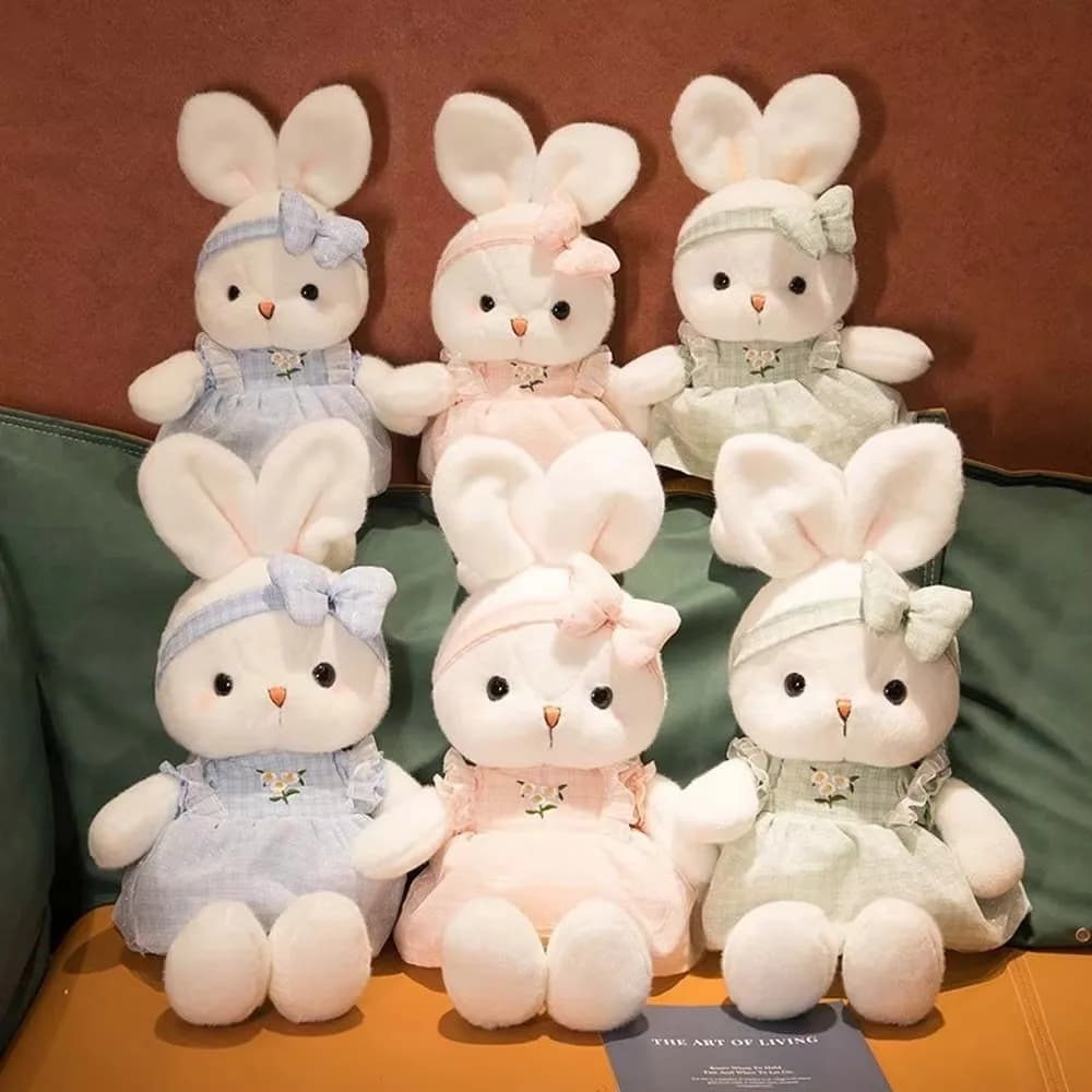 Nuovo Peluche Coniglio Kawaii con Orecchie Lunghe, Bambola Creativa per il Comfort, Giocattolo Coniglietto con Gonna, Cuscino per Dormire, Ottimo Regalo per Bambini