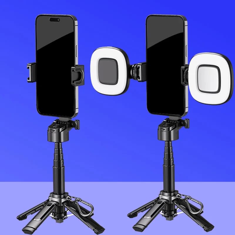 Mini nuovo selfie stick portatile Bluetooth retrattile anti-vibrazione 3 in 1 per telefono cellulare
