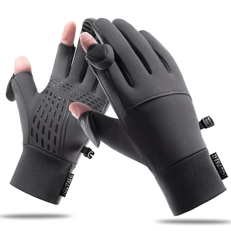 Guanti invernali Flip Open a due dita Guanti touch screen caldi da donna per uomo Guanti da pesca per sci da ciclismo impermeabili antivento per esterni