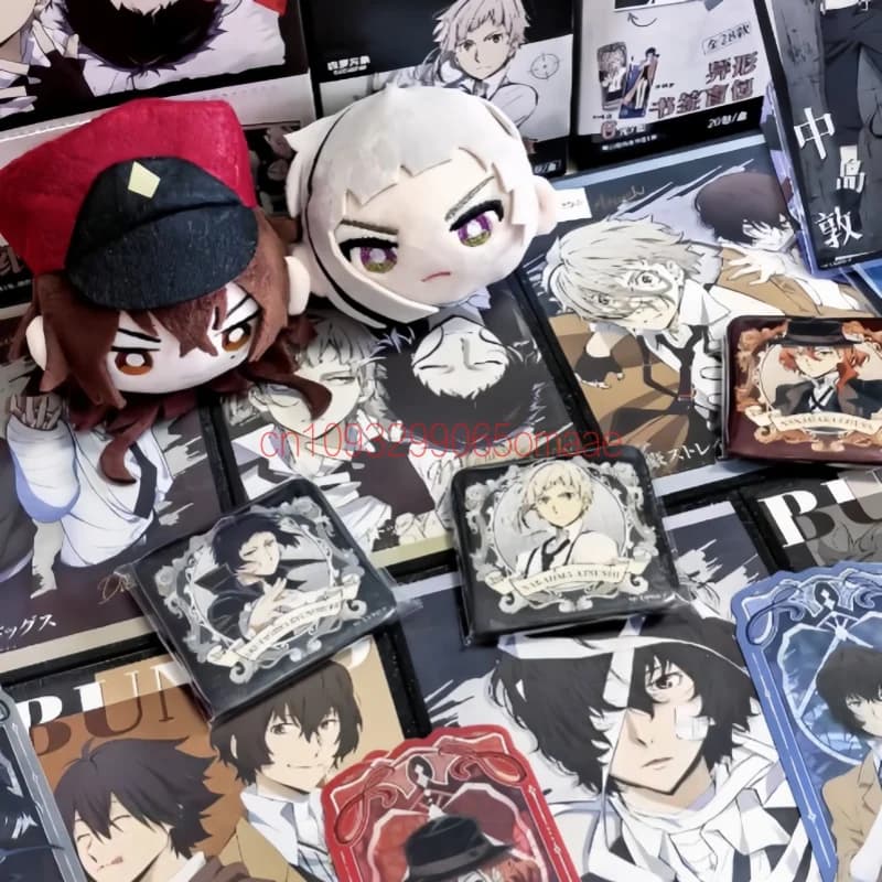 Goodsfun Original Bungo Stray Dogs Blind Box Square Badge Dango Doll Keychain Die Cut Bookmark Shikishi Display Ornament Gifts