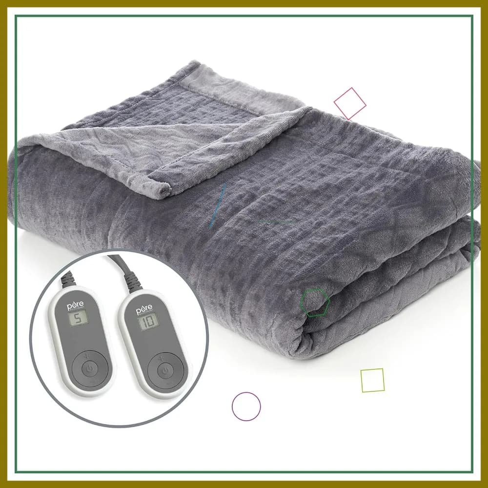 Coperta Elettrica Riscaldata King Size con 10 Impostazioni di Calore, Tessuto in Velluto Morbido, Controller LCD, Spegnimento Automatico e Lavabile