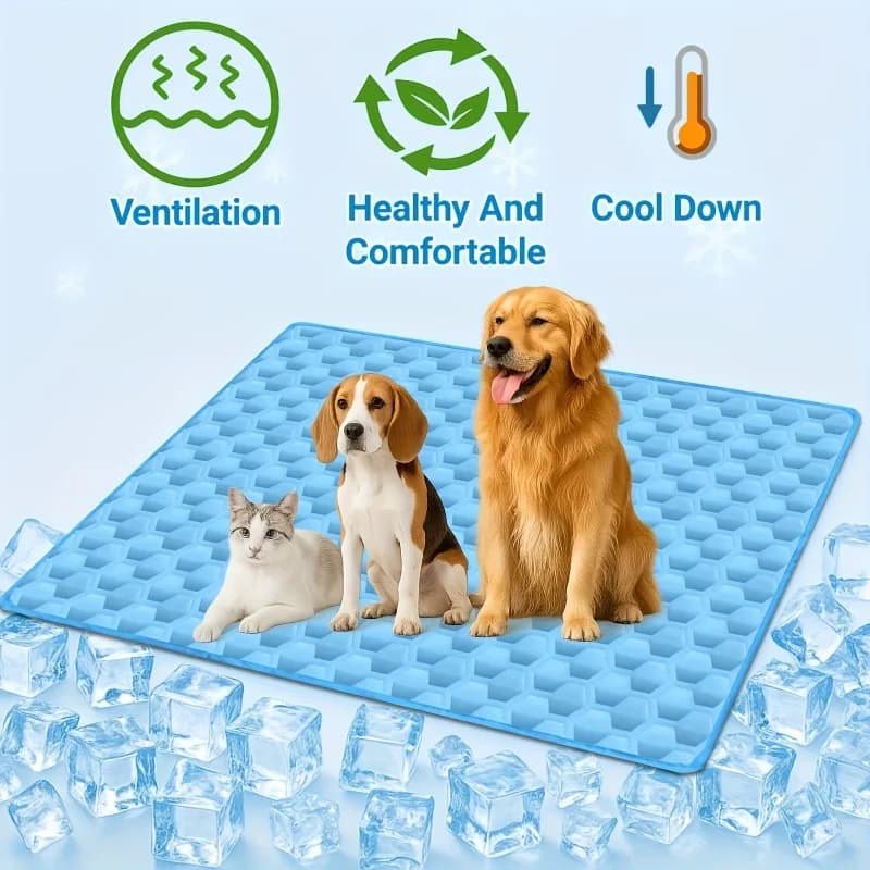 2026 Upgraded Cooling Mat for Cats & Dogs – Breathable Lightweight Pet Cooling Pad, Easy-to-Use, No Assembly