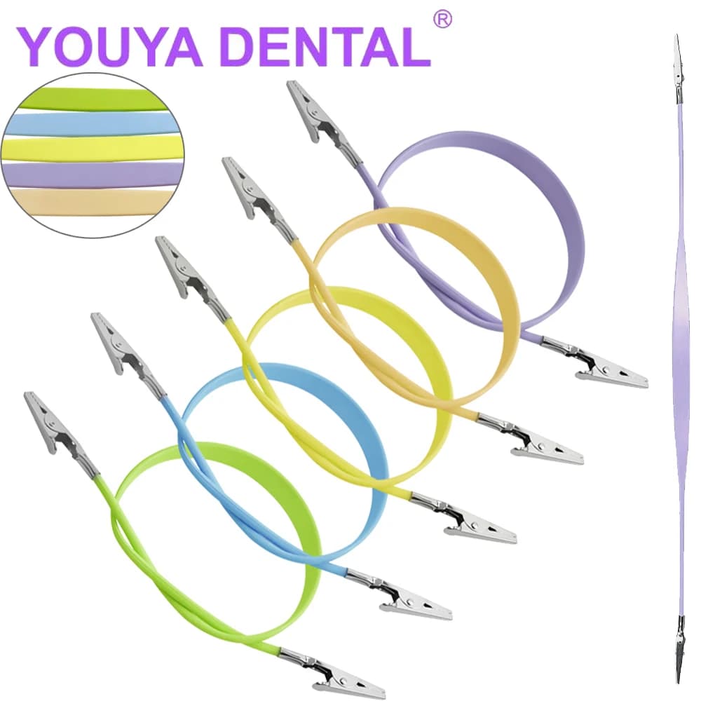 1 pz dentale Silicone sciarpa Clip catena portatovagliolo colorato bavaglino Clip odontoiatria sbiancamento dei denti materiale