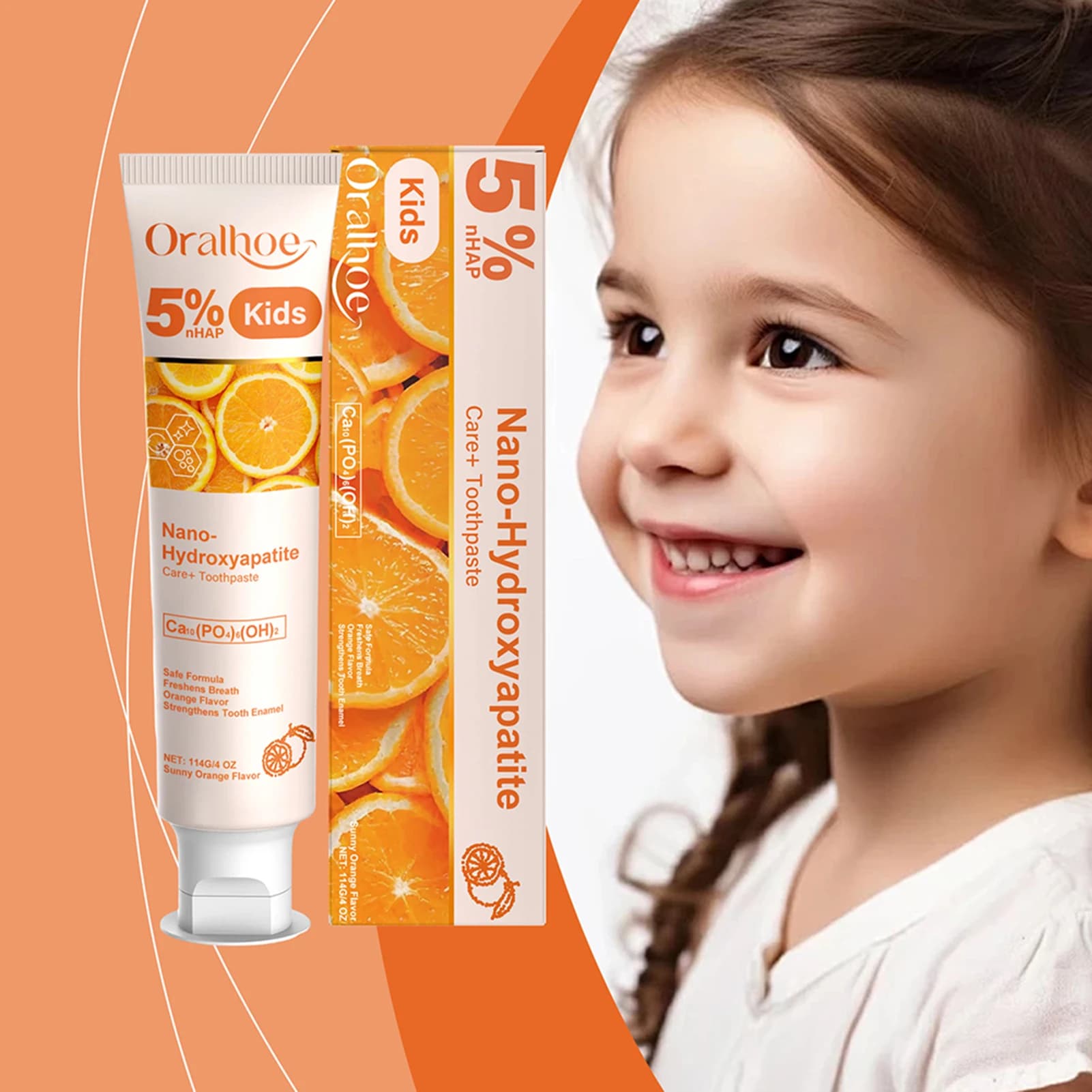 Toothpaste with 5% hydroxy, refreshing and whitening, for sensitive teeth, deep cleaning, care for adults and children