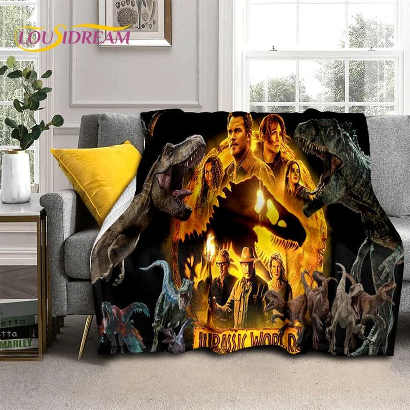 3D Cartoon Jurassic Park Dinosaur Dino coperte di flanella morbida, coperta comoda coperta per letti da Picnic casa camera da letto bambini