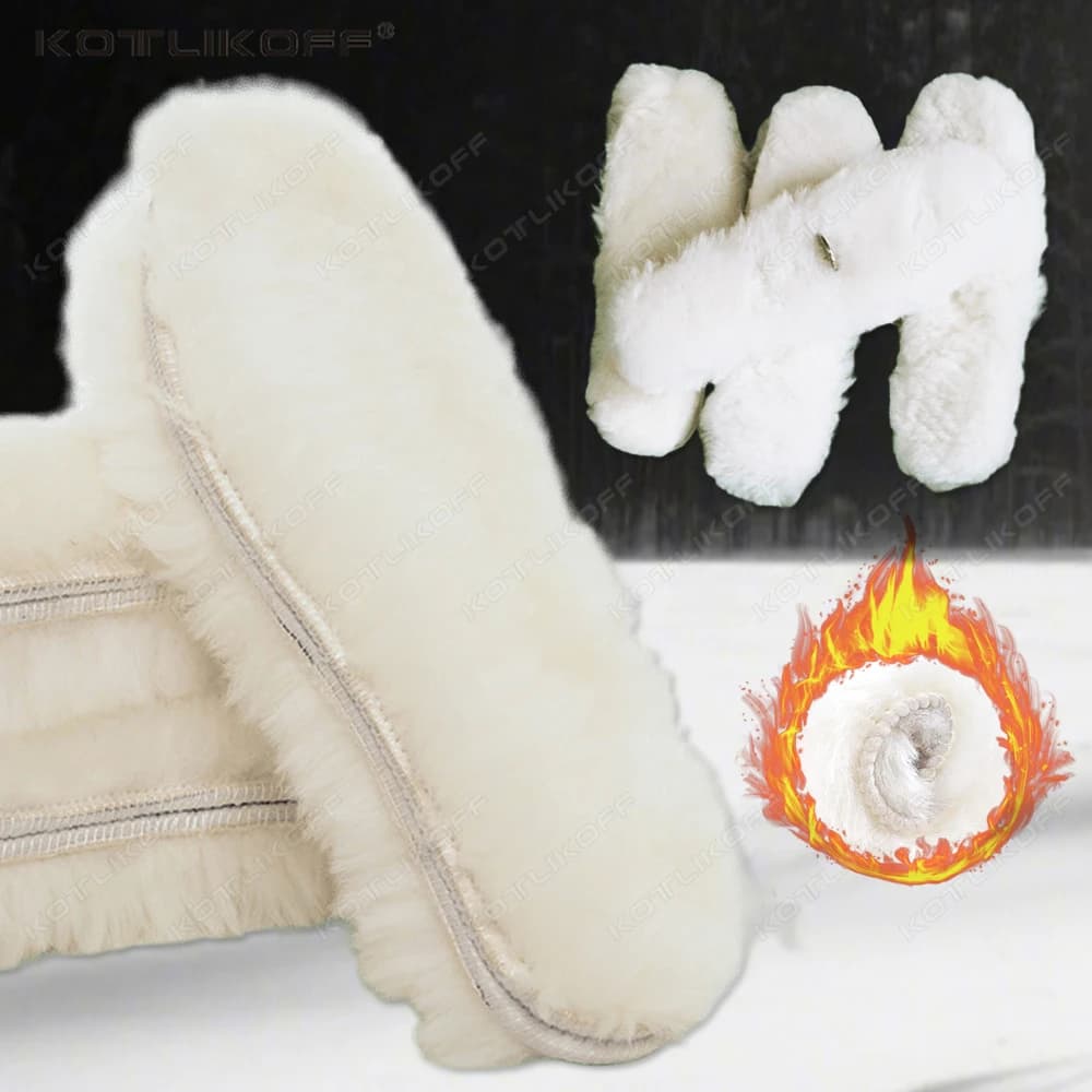 Solette in vera pelle di pecora in pile Uomo Donna Inverno Cashmere spesso Solette termiche in vera lana per scarpe Suole interne per stivali da neve