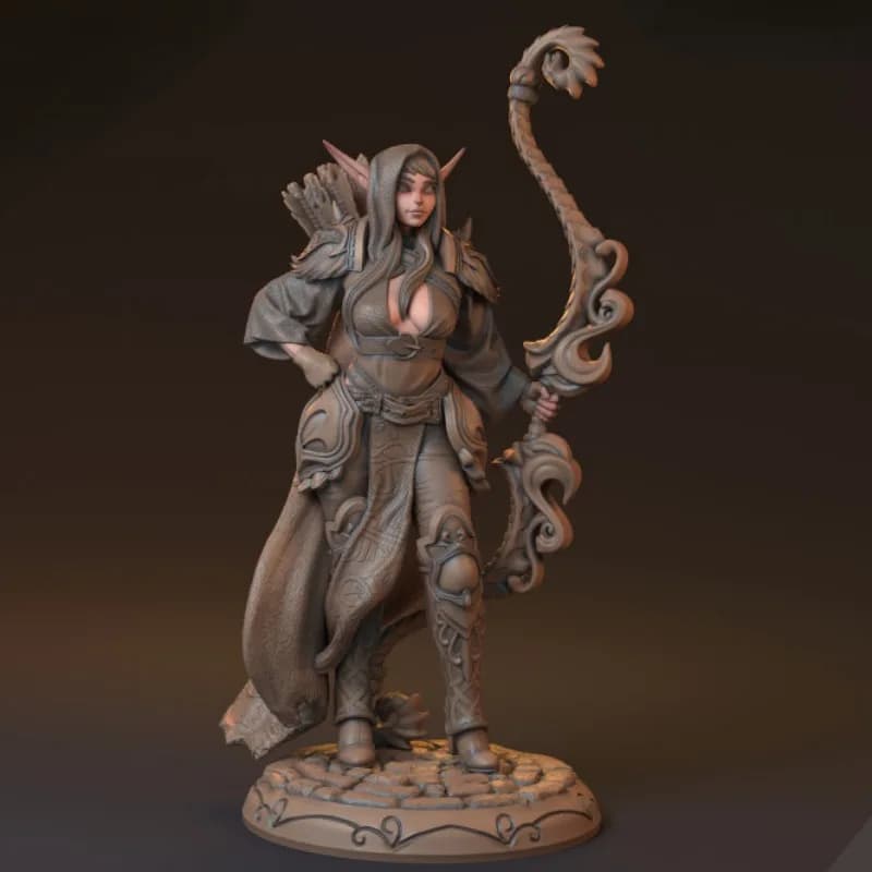 Kit modello figura in resina in scala 1/35 Fantasy Archer Magic Hunter statua in miniatura non assemblata e non verniciata spedizione gratuita