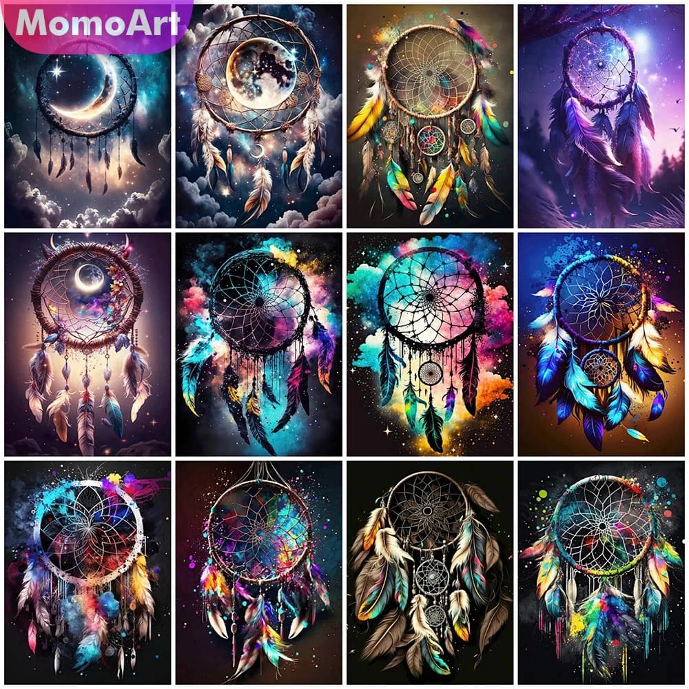 MomoArt 5D DIY Diamond Embroidery Dream Catcher New Arrival Mosaic Fantasy Landscape Painting Colorful Handmade Gift