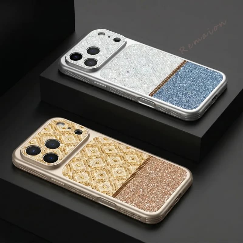 Heat Dissipation Lace Diamond Phone Case For iPhone 18 17 13 14 15 16 17 Pro Max Big Window Official Shockproof Protector Cover