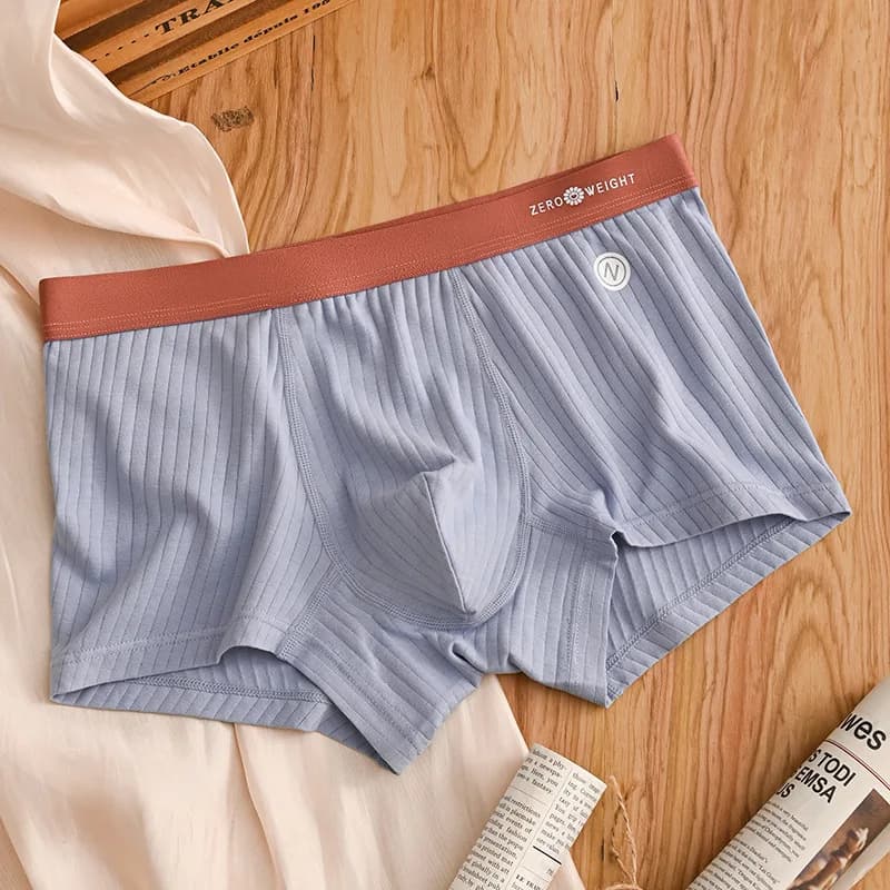 1PCS Boxer Shorts Mens Panties Cotton Men's Underwear Breathable Man U Convex Lingerie Comfortable Striped Men Boxers