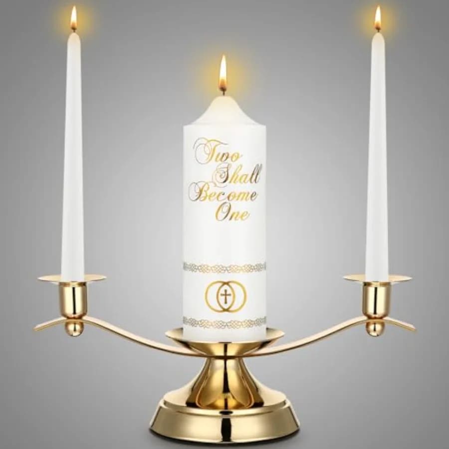Candele Unity con Supporto per Cerimonie Nuziali, Accessori per Decorazioni Matrimoniali, Portacandele in Vetro, Candela a Colonna per Eventi Formali