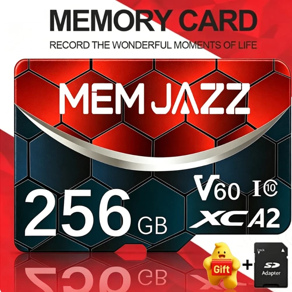 SD Card 64GB 128GB 512GB Memory Card Micro TF SD UHS-I U3 V30 A2 High Speed with Adapter for Samsung Phone Tablet Storage
