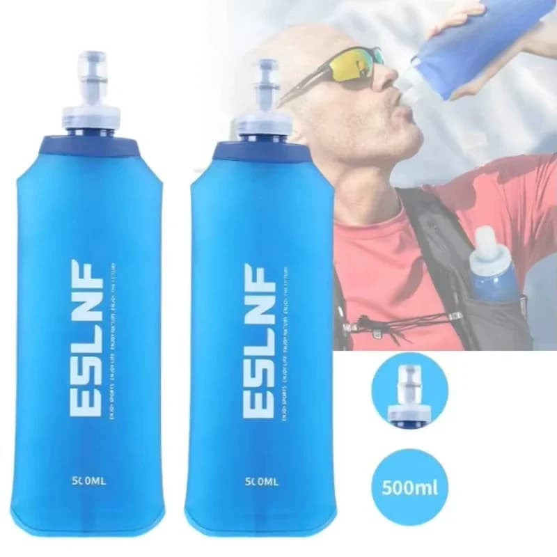 ESLNF Soft Camping Drinking Water Bottle Foldable Sports Water Bag Outdoor Running Bottle Moisturizing Package for Cycling